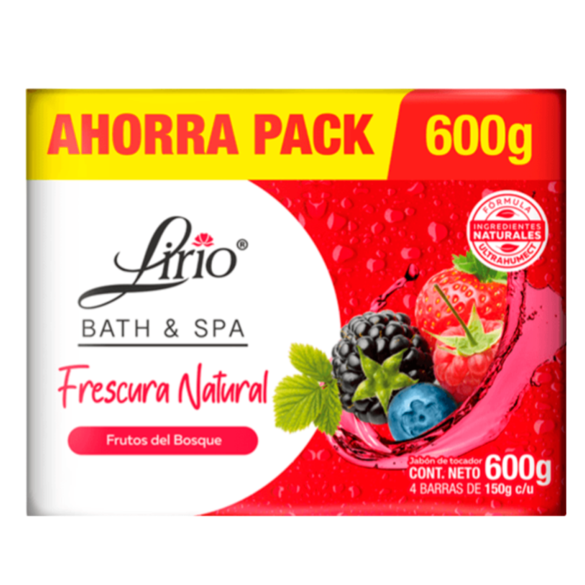 Jabon De Tocador Lirio Bath&Spa Frutos Rojos Pack 150 GRS
