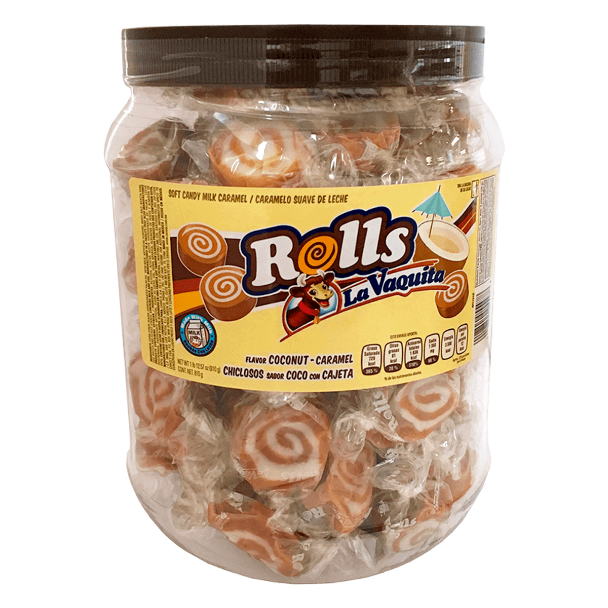 Dulce Vaquita Chicloso Rolls Cajeta 810 GRS