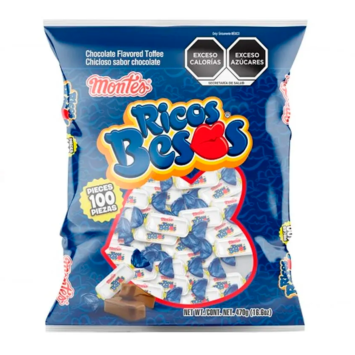 Dulce Chicloso Ricos Besos Montes 100 PZS