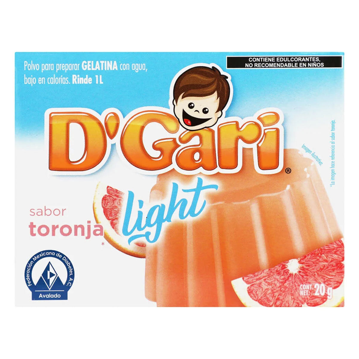 Gelatina D'Gari Light Toronja 20 GRS