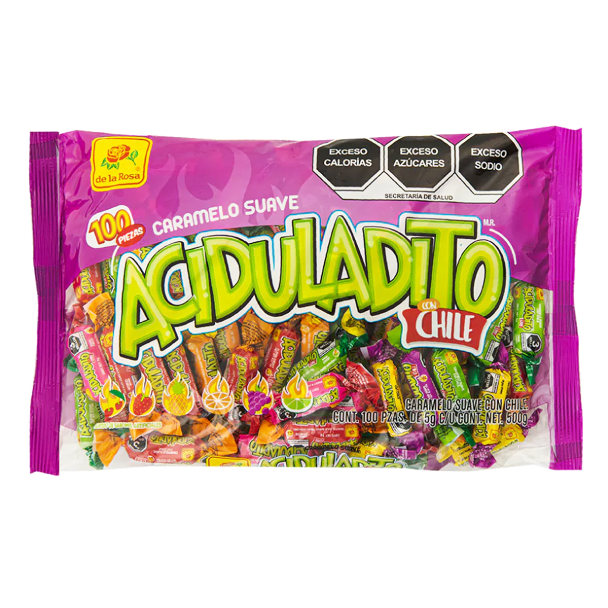 Dulce Caramelo La Rosa Acido C/Chile 100 PZS