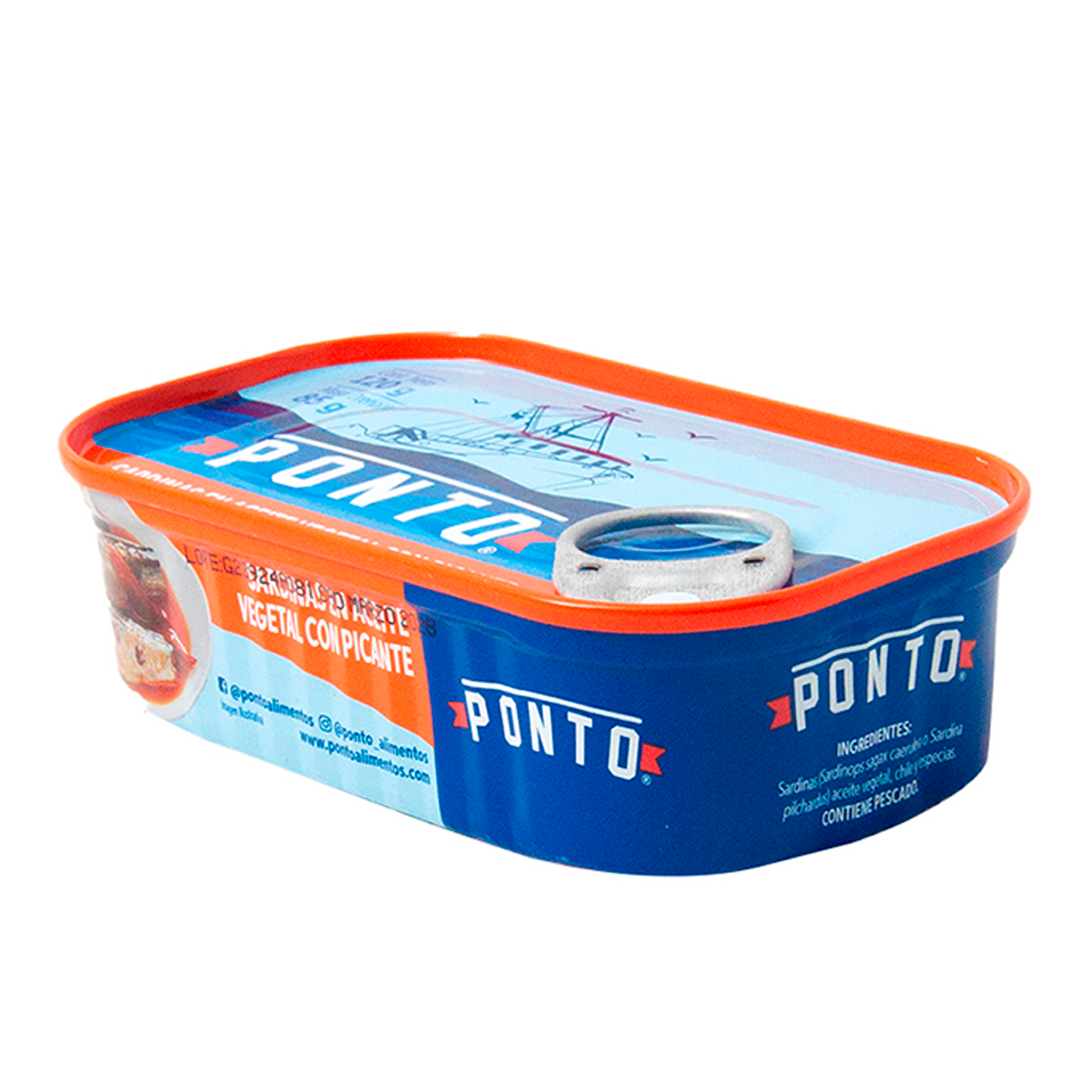 Sardina Ponto Aceite Vegetal Con Picante 120 GRS