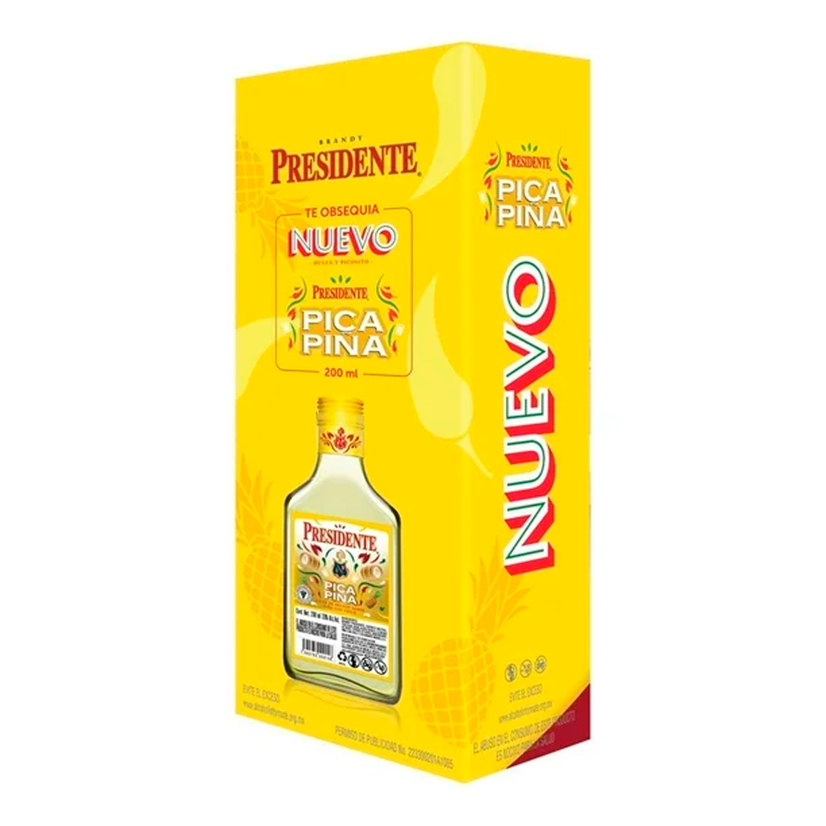 Brandy Presidente Pica Piña N Presidente 200 MLL