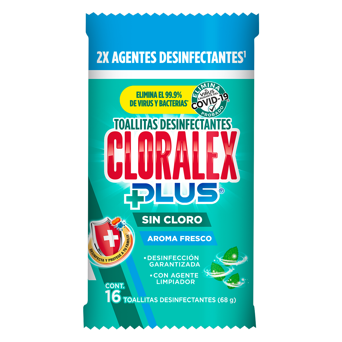 Toallas Humedas Desinfectantes Cloralex 16 PZS