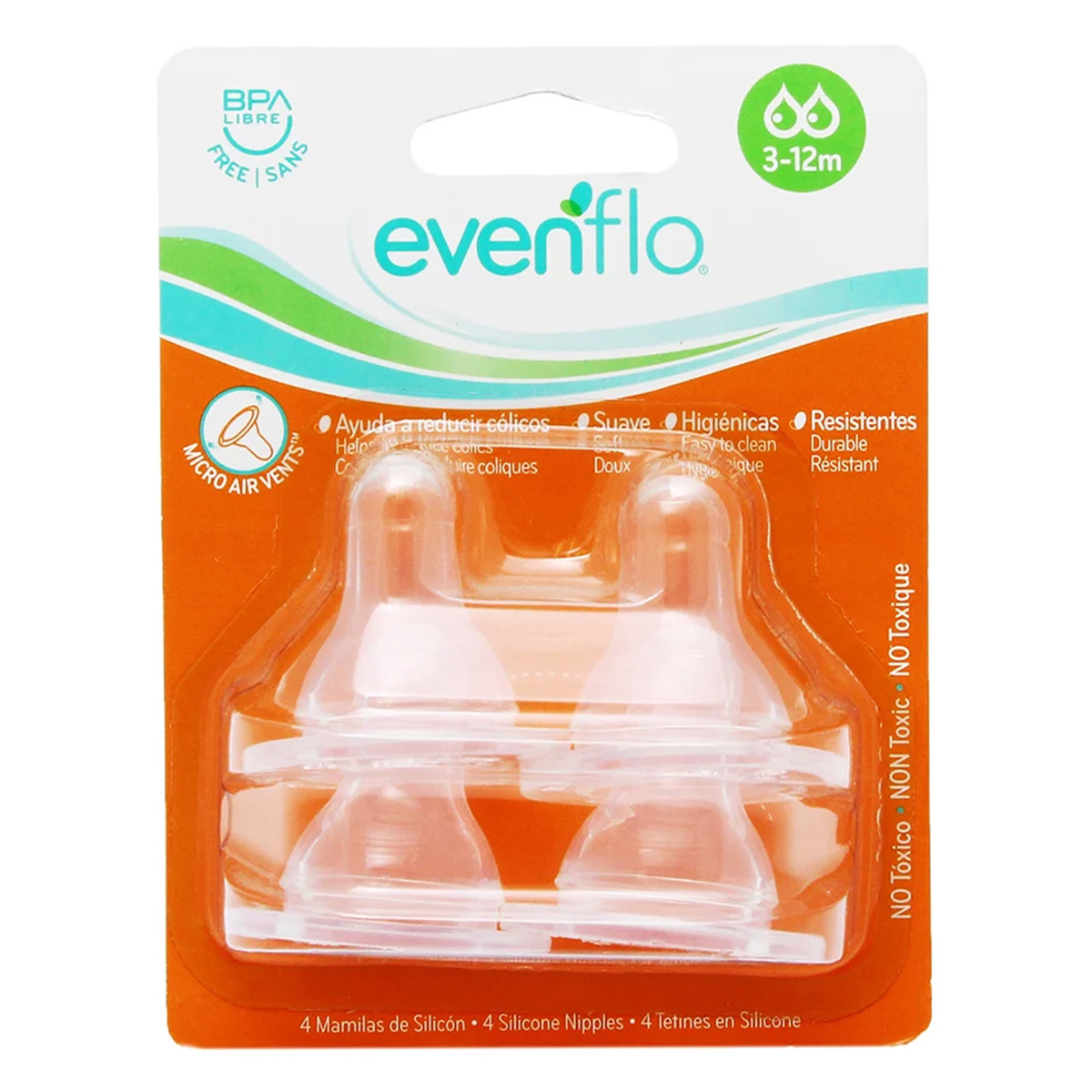 Mamila Evenflo Silicon Std 4 PZS – Basicos