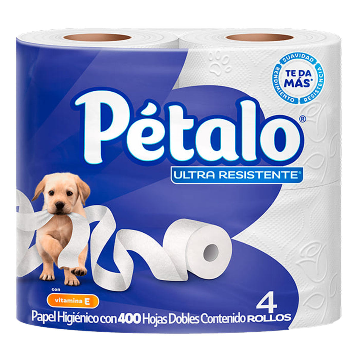 Papel Higiénico Pétalo Ultra Resistente 400 Hojas 4 PZS