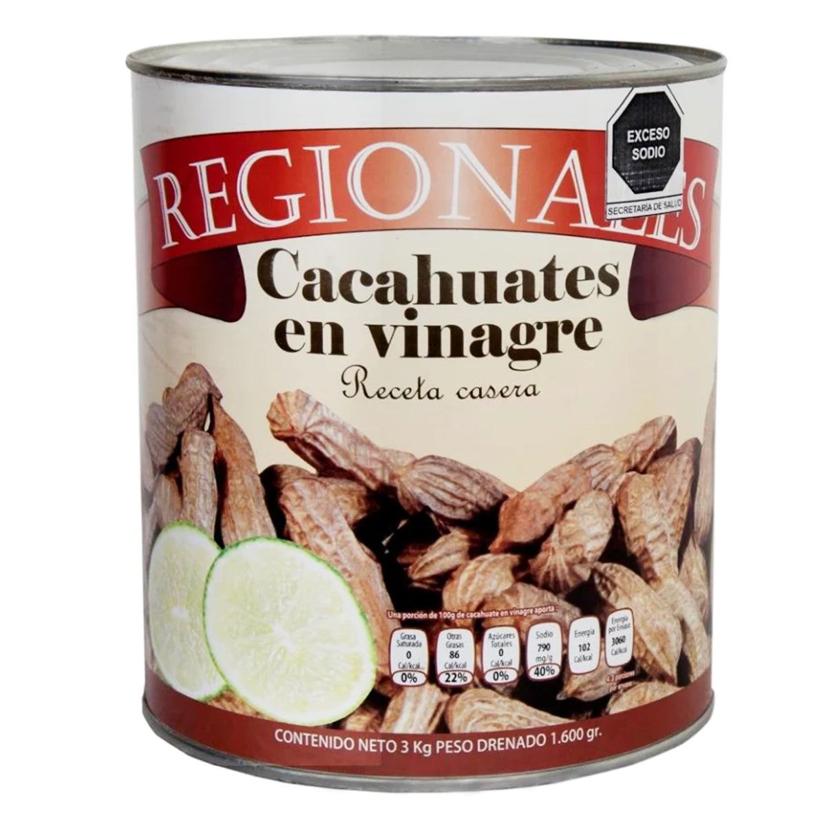 Cacahuate Regionales En Vinagre Lata 3 KGS