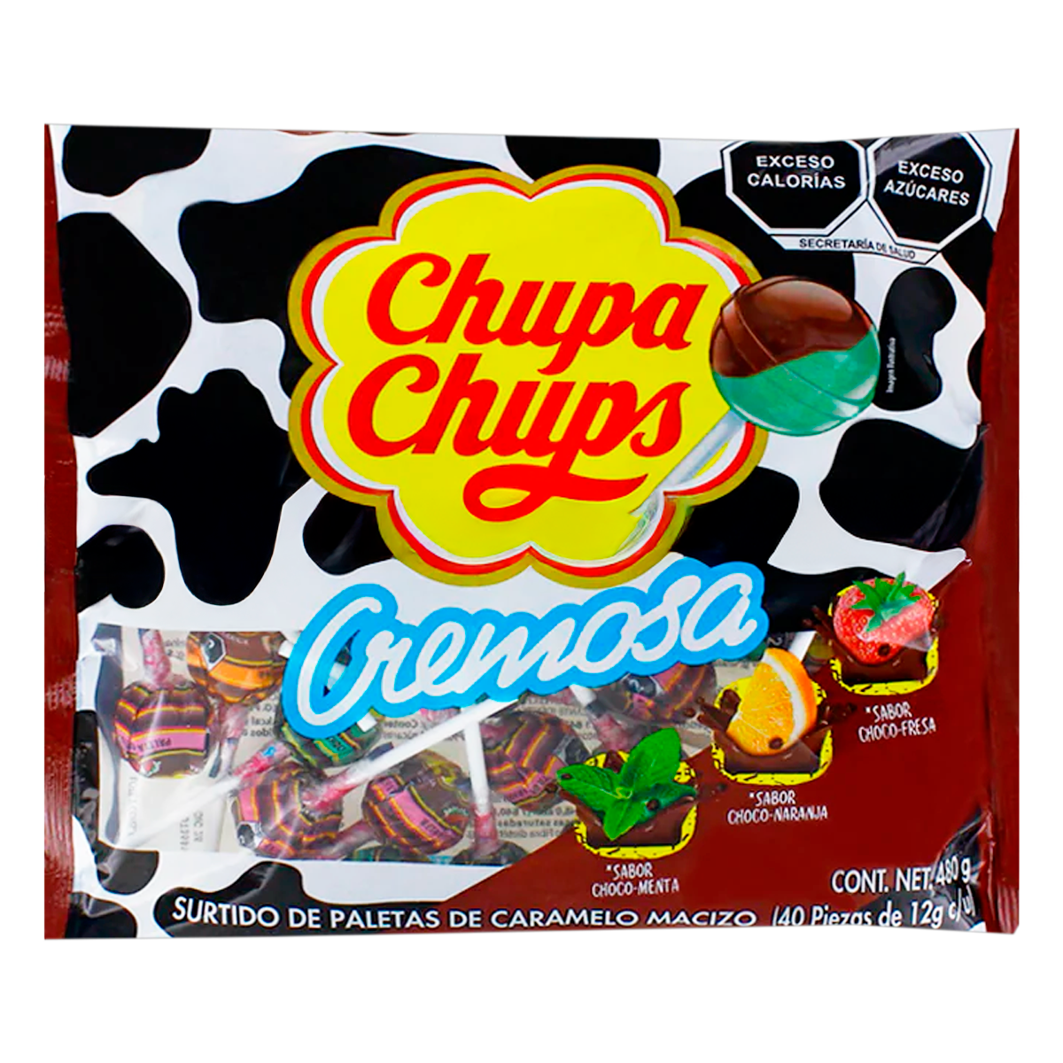 Exh Paleta Chupa Chups Cremosa Choco Chupa Chups 40 PZS