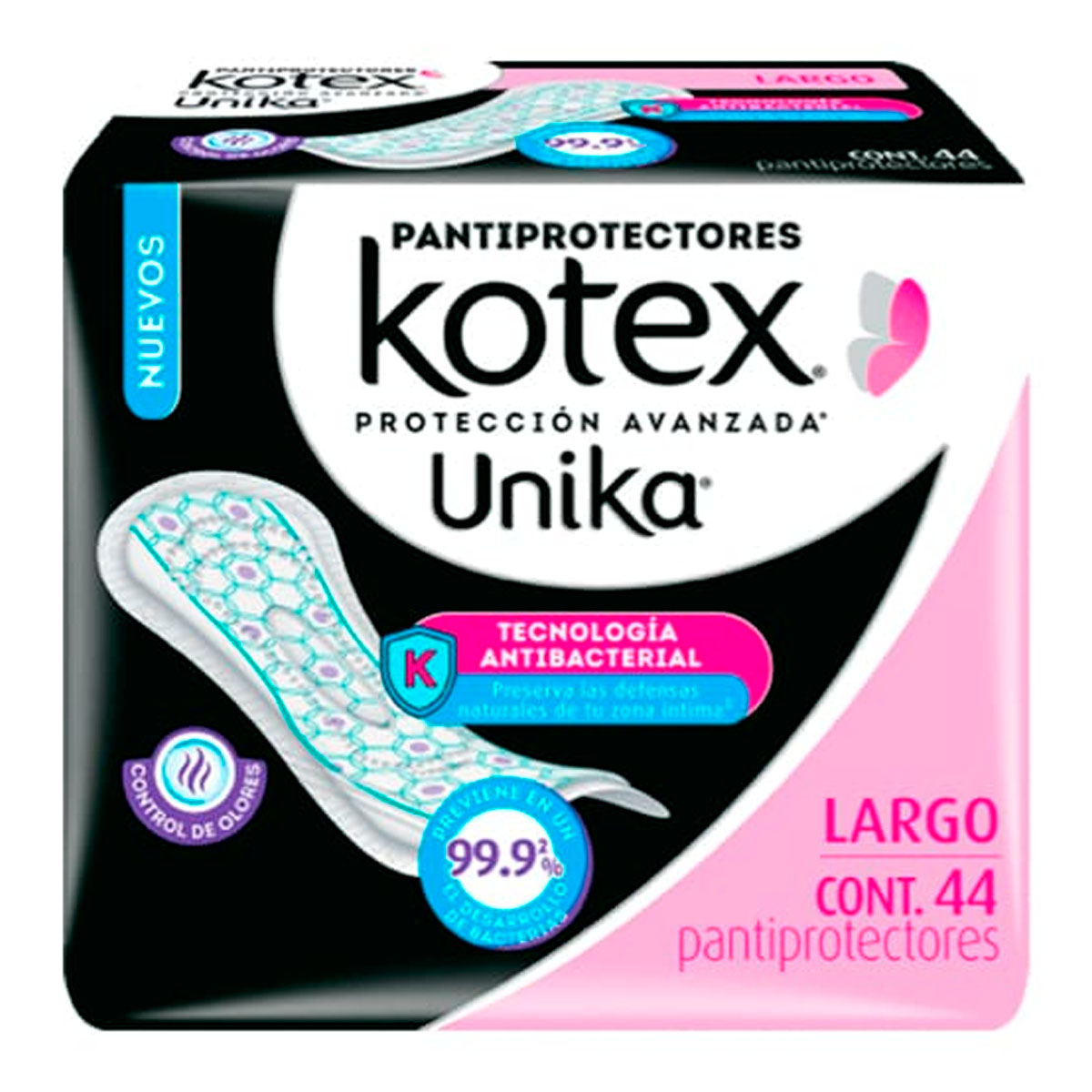 Pantiprotector Kotex Unika Antibacterial Regular 44 PZS