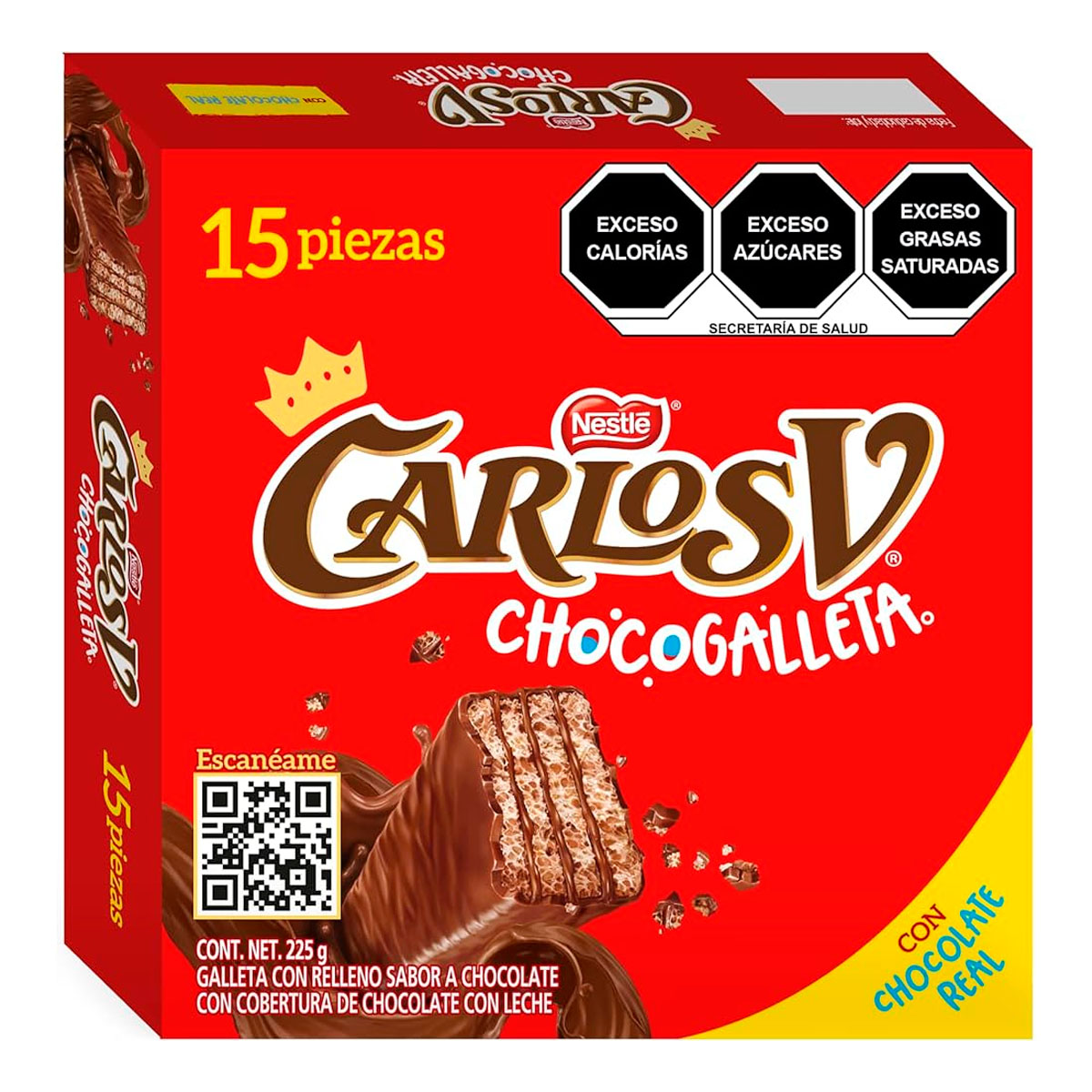 Exhibidor Chocolate Carlos V Galleta 15 GRS