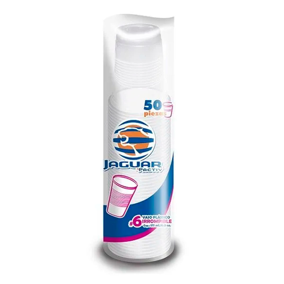 Vaso Jaguar Plastico Irrompible #6 50 PZS