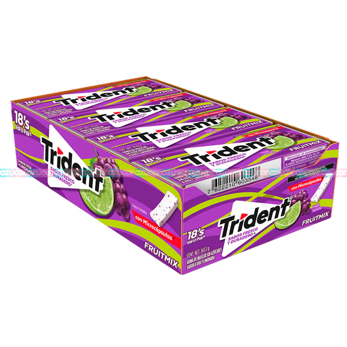 Chicles Trident Uva Limón 12 Pzas 30.6 GRS
