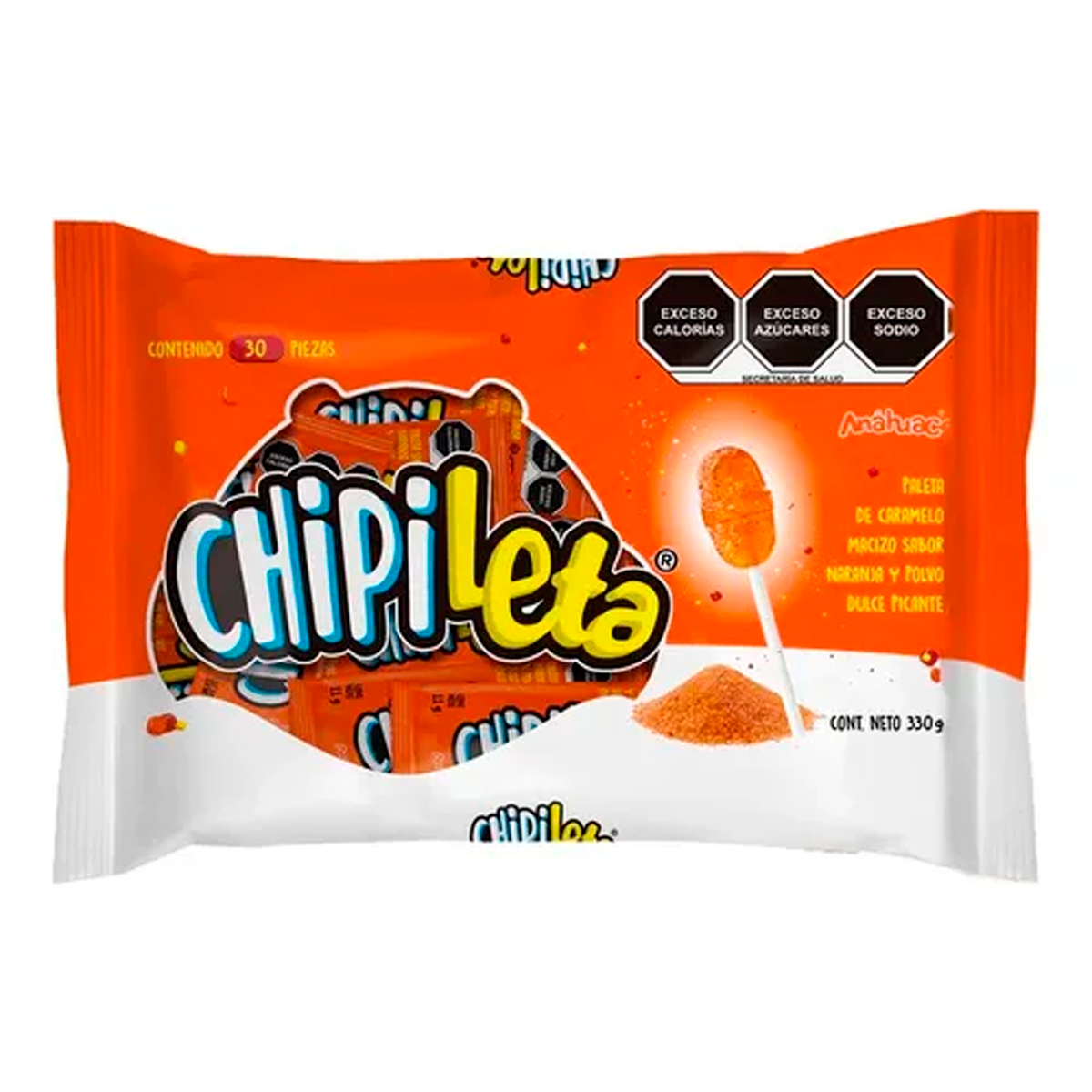 Paleta Exh Paleta Chipileta Naranja C/Polvo Chipileta Naranja 30 PZS