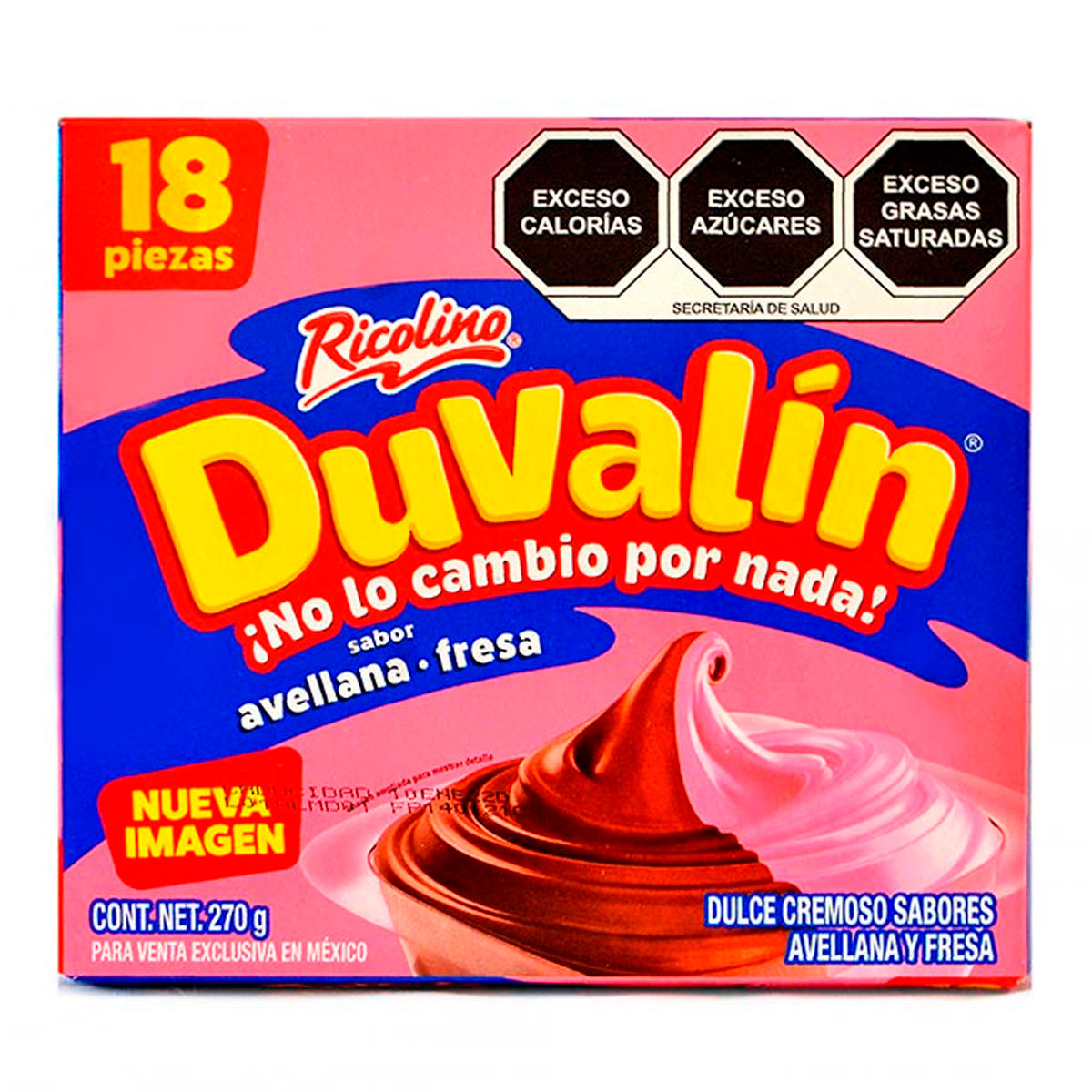 Exhibidor Duvalin Avellana Fresa 18 PZS