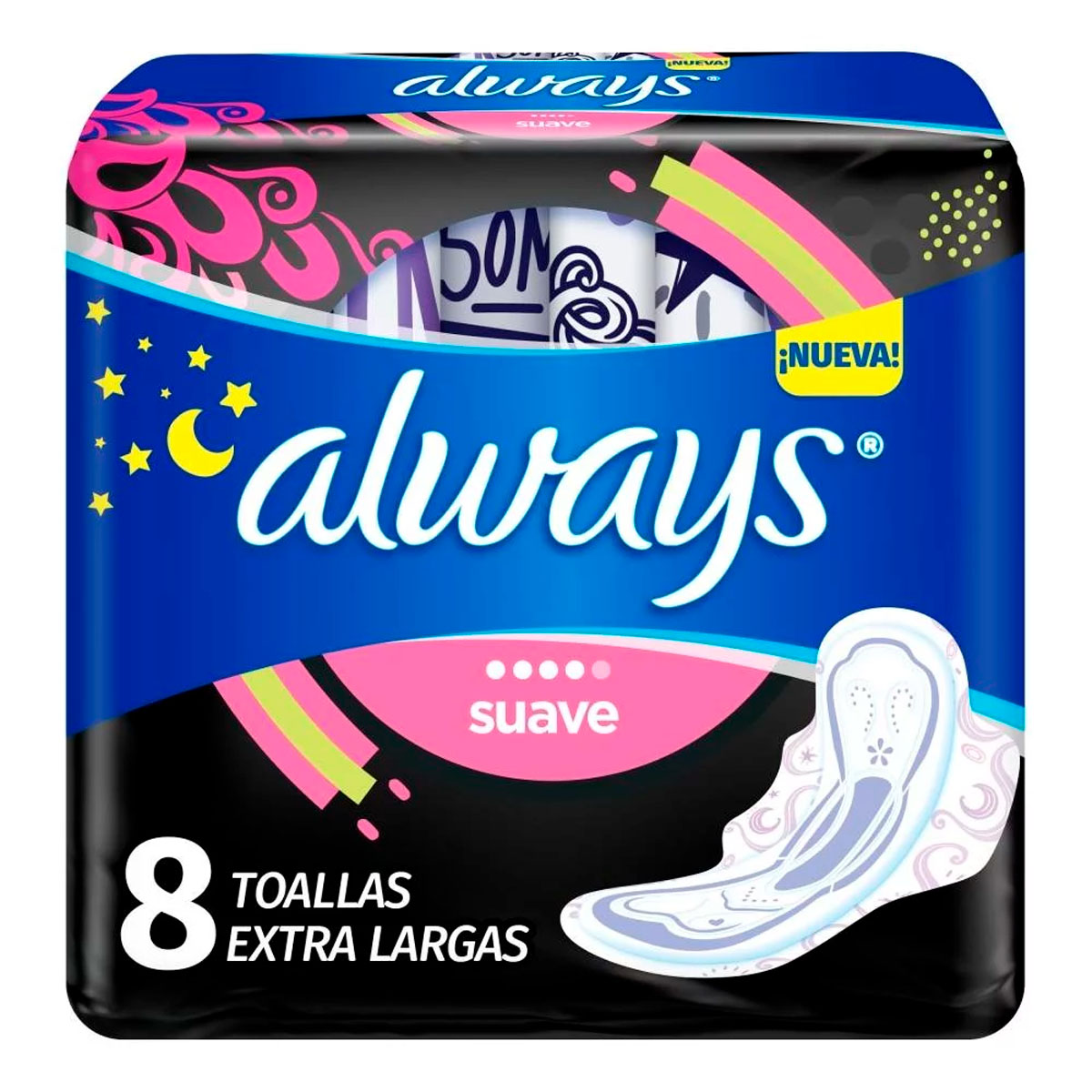 Toallas Femeninas Always Seca Noches Tranquilas 8 PZS