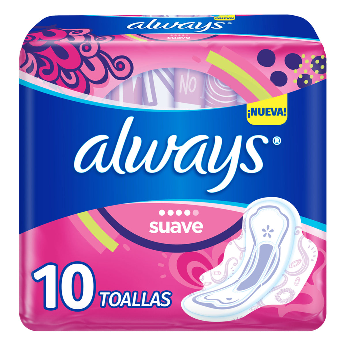 Toallas Femeninas Always Suave Con Alas 10 PZS