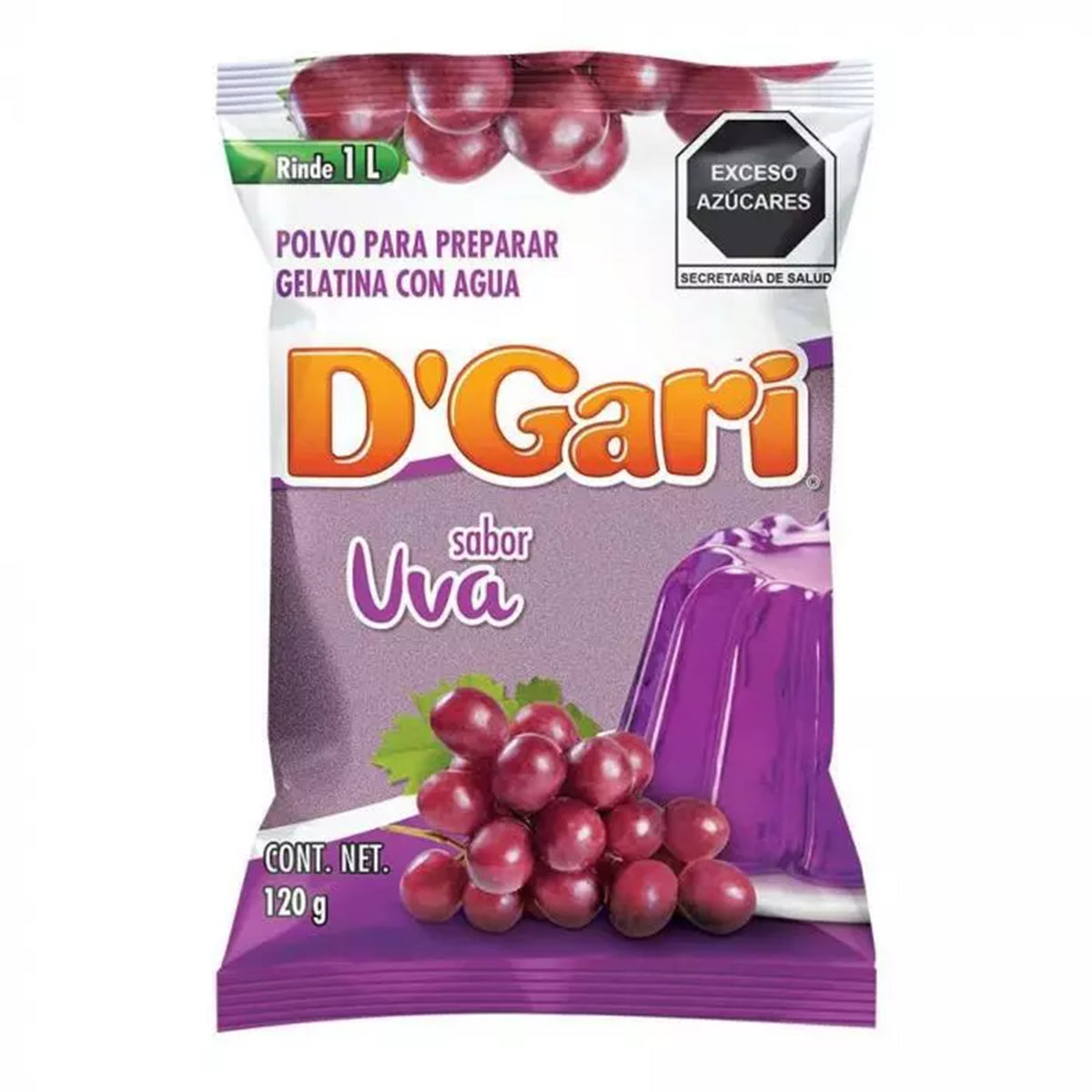 Gelatina De Agua D'Gari Uva 120 GRS