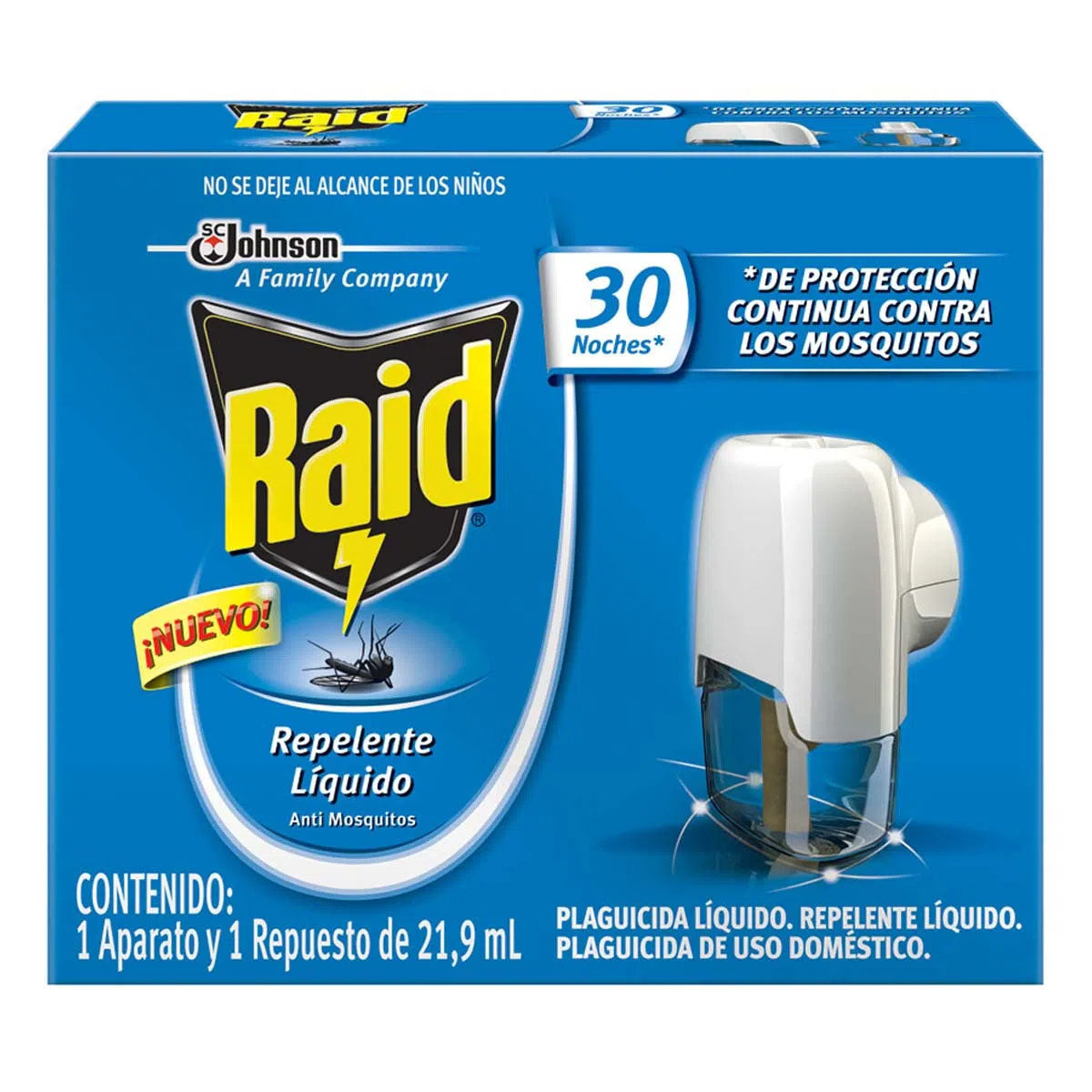 Repelente Liquido Raid 30 Noches+Aparato 21.9 MLL