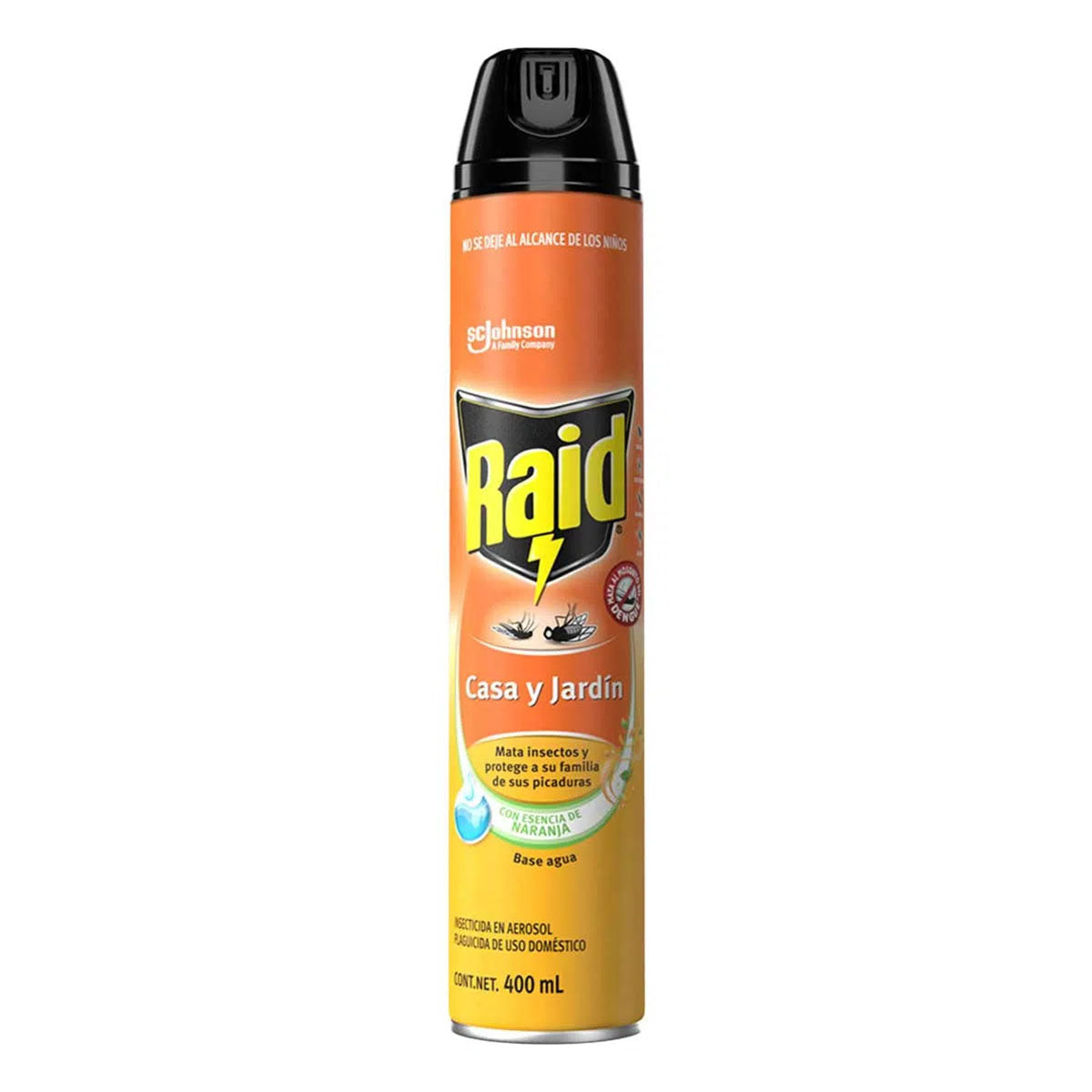 Insecticida Raid Casa Y Jardin Naranja 400 MLL