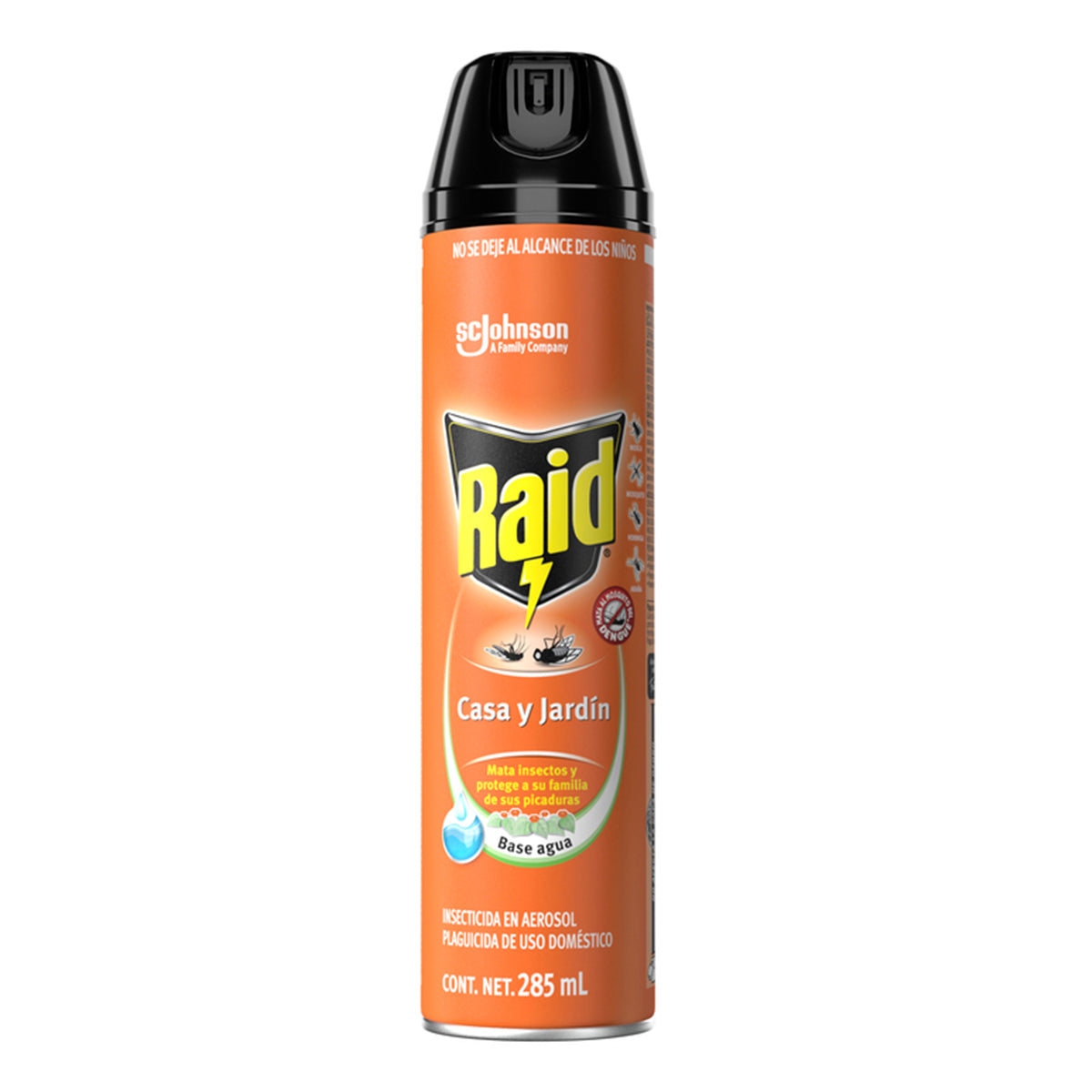 Insecticida Raid Casa Y Jardin Naranja 285 MLL