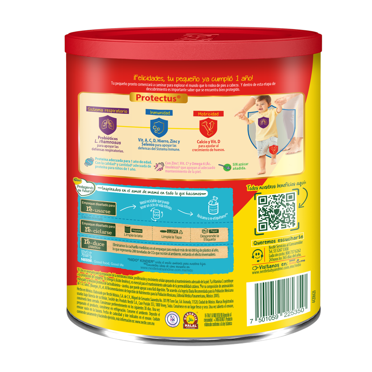Aimento Para Niños de Corta Edad Nido Kinder 1+ Lata 800g