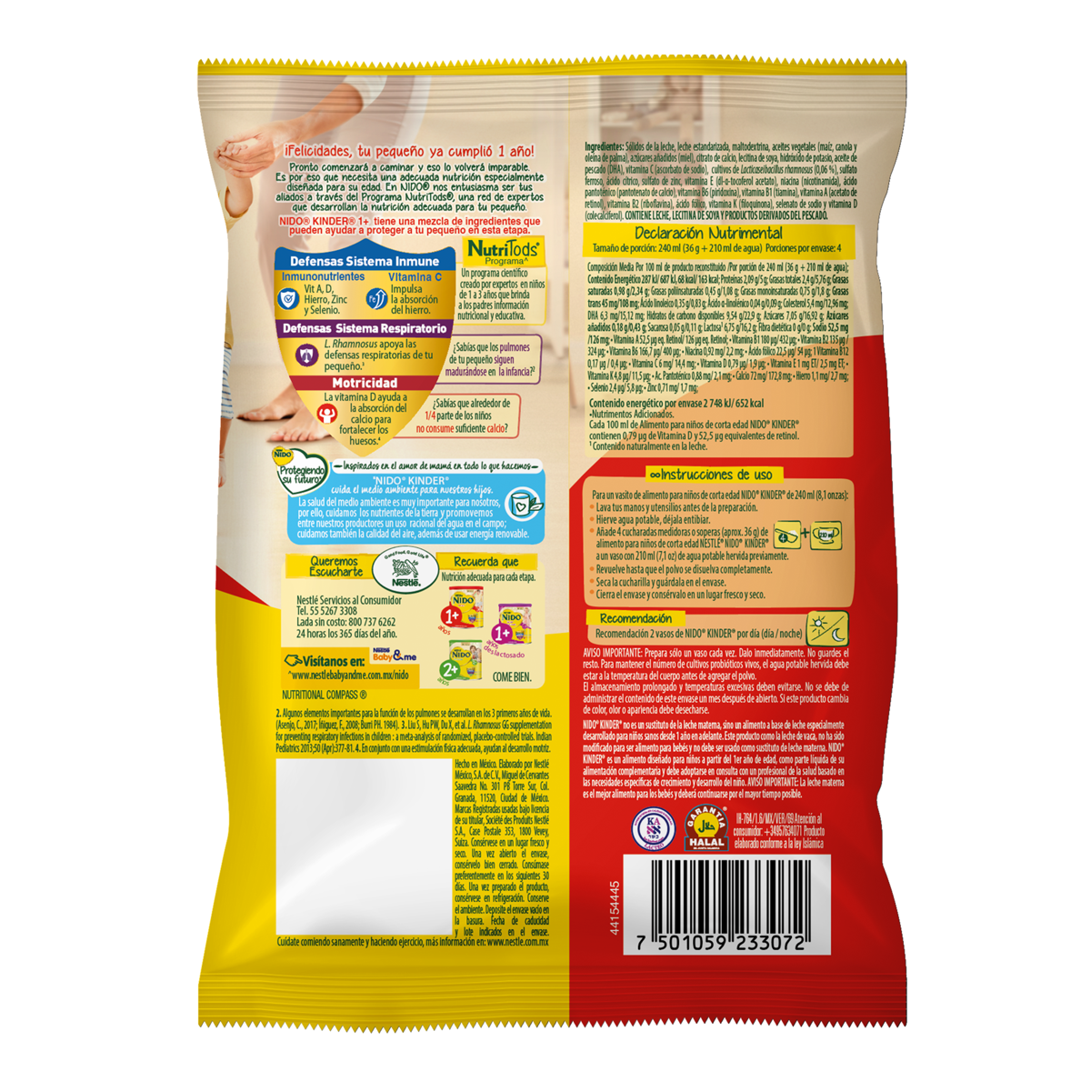 Aimento Para Niños de Corta Edad Nido Kinder 1+ Bolsa 144g