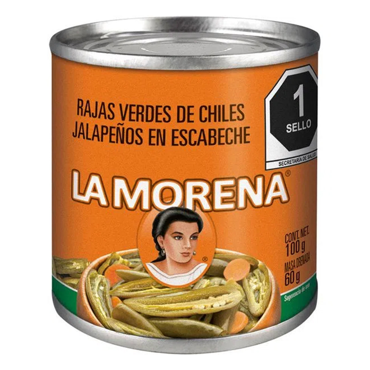 Chiles La Morena Rajas 100 GRS