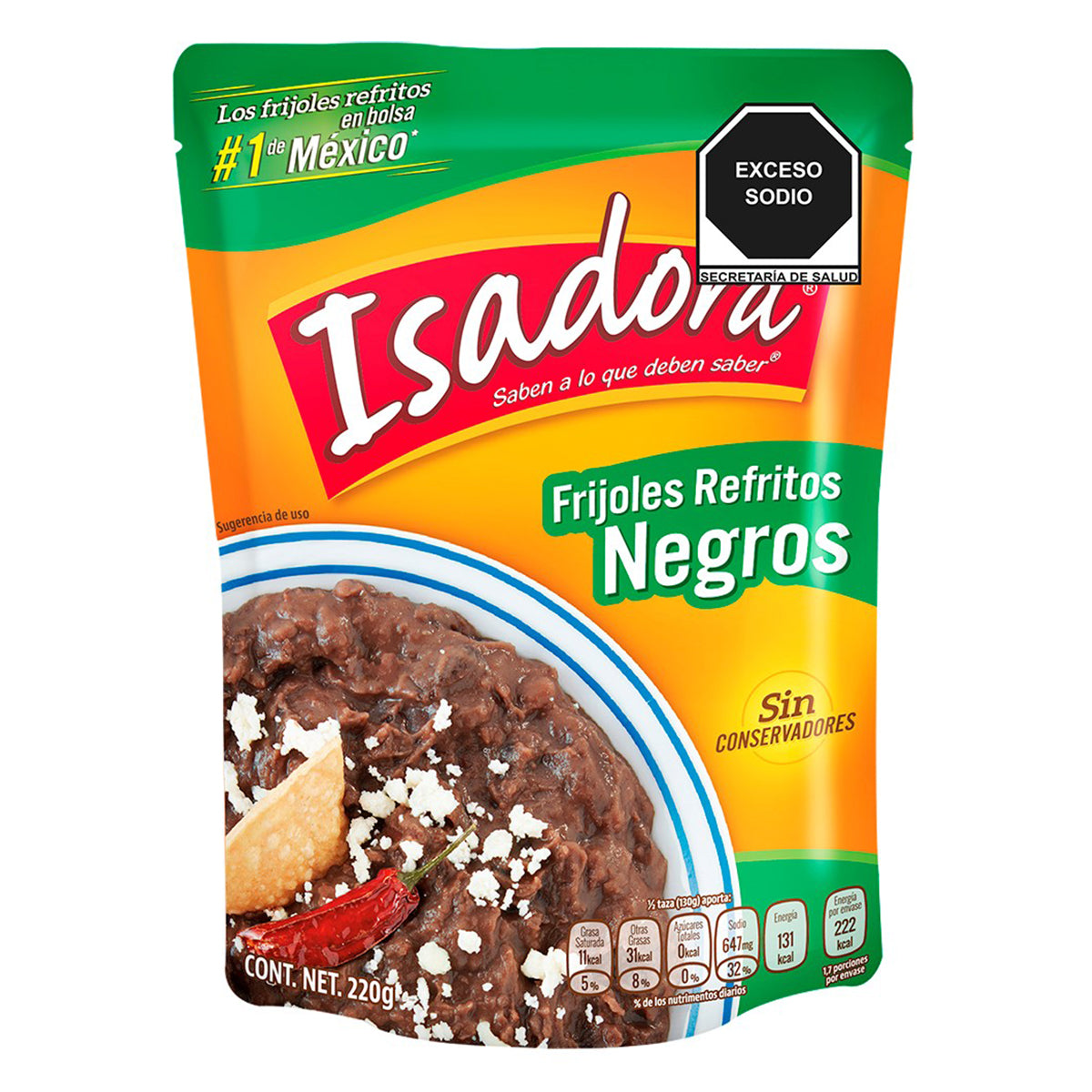 Frijoles Isadora Negros Refritos 220 GRS