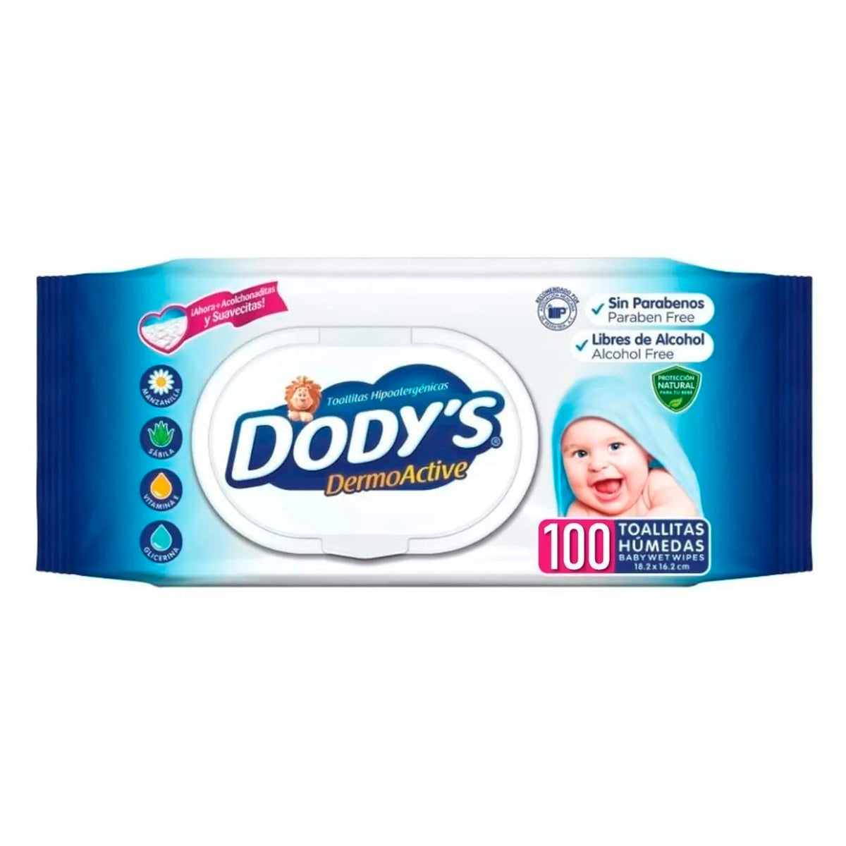Toallitas Humedas Dody'S Azules Con Tapa 100 PZS