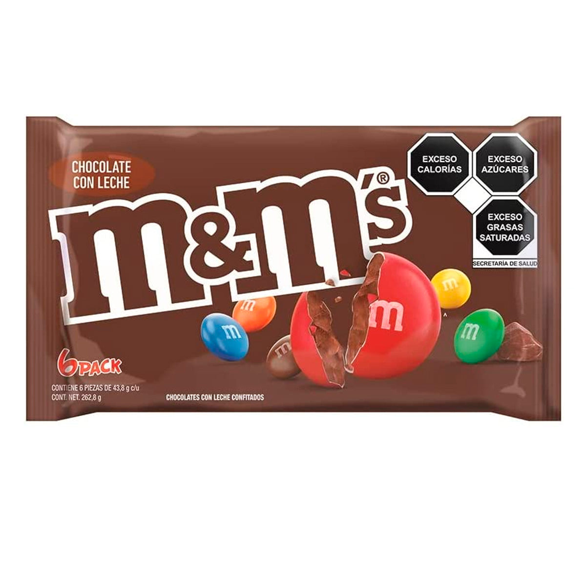 Chocolate M&M Paquete De 6 Pzas 43.8 GRS