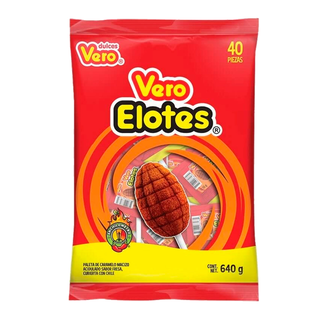 Paleta Vero Elote Con Chile 40Pzas 40 PZS
