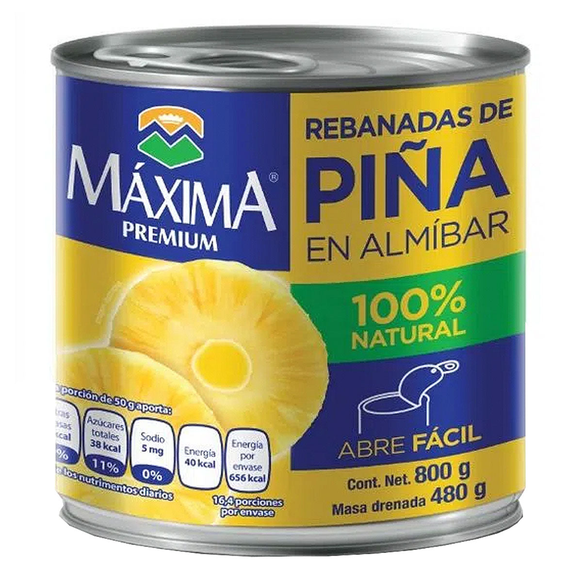 Piña En Rebanadas Máxima Abre Fácil 800 GRS