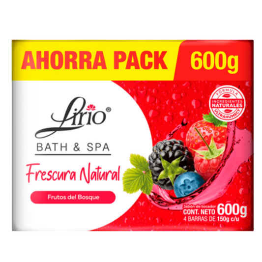 Jabon De Tocador Lirio Bath&Spa Frutos Rojos Pack 150 GRS