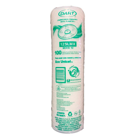Tapa Dart Plast C/Ran 12Oz Dart Tapa Plast C/Ran 12O 100 PZS