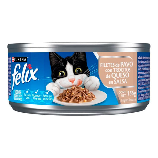 Alimento Para Gato Felix Filete De Pavo Queso Y Salsa 156 GRS