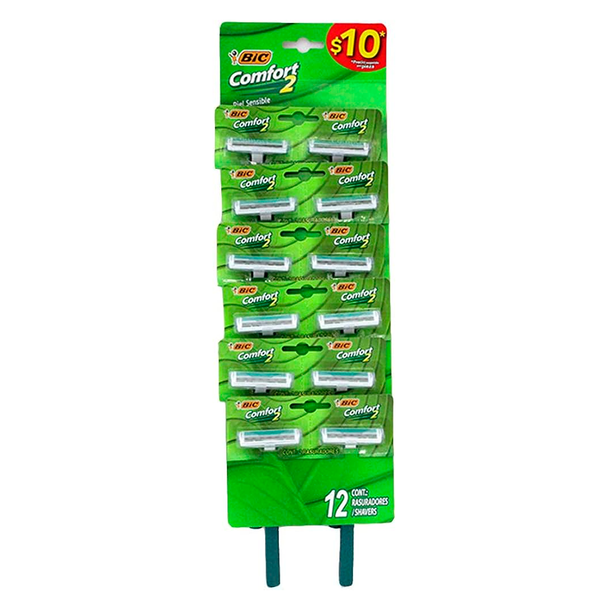 Exhibidor Rastrillo Bic Confort 2 Sensitive 12 PZS