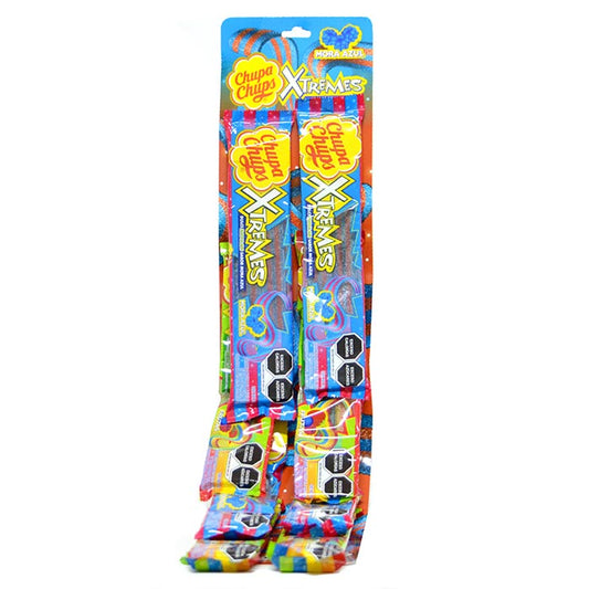 Exhibidor Chupa Chups Xtreme Mora Azul En Tira 57 GRS