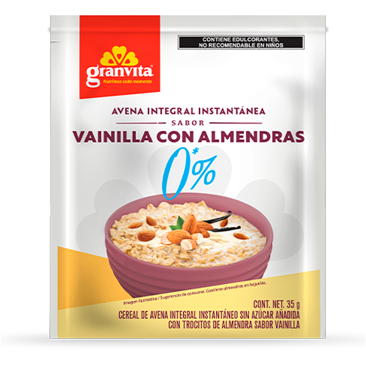 Avena Granvita 0%Azucar Vainilla Almendra 35 GRS