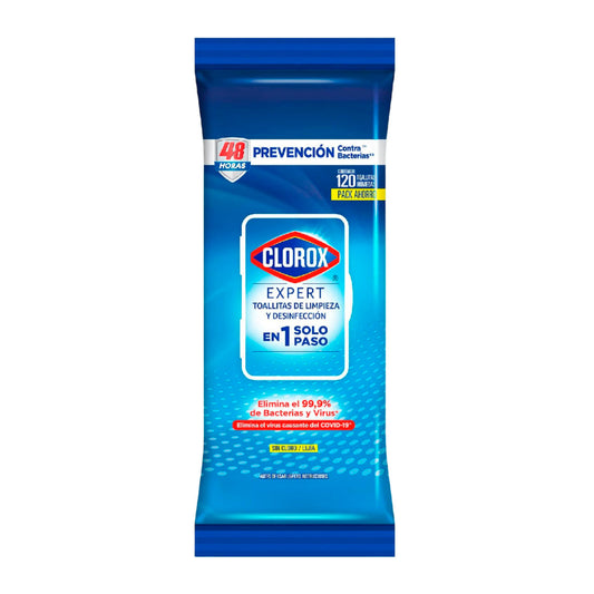 TOALLA HUMEDA CLOROX DESINF EXPERT FRESH 120 PZS