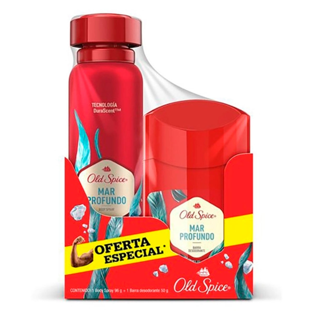 DESODORANTE OLD SPICE MAR PROFUNDO HOMBRE AEROSO+BARRA 50G 150 MLL