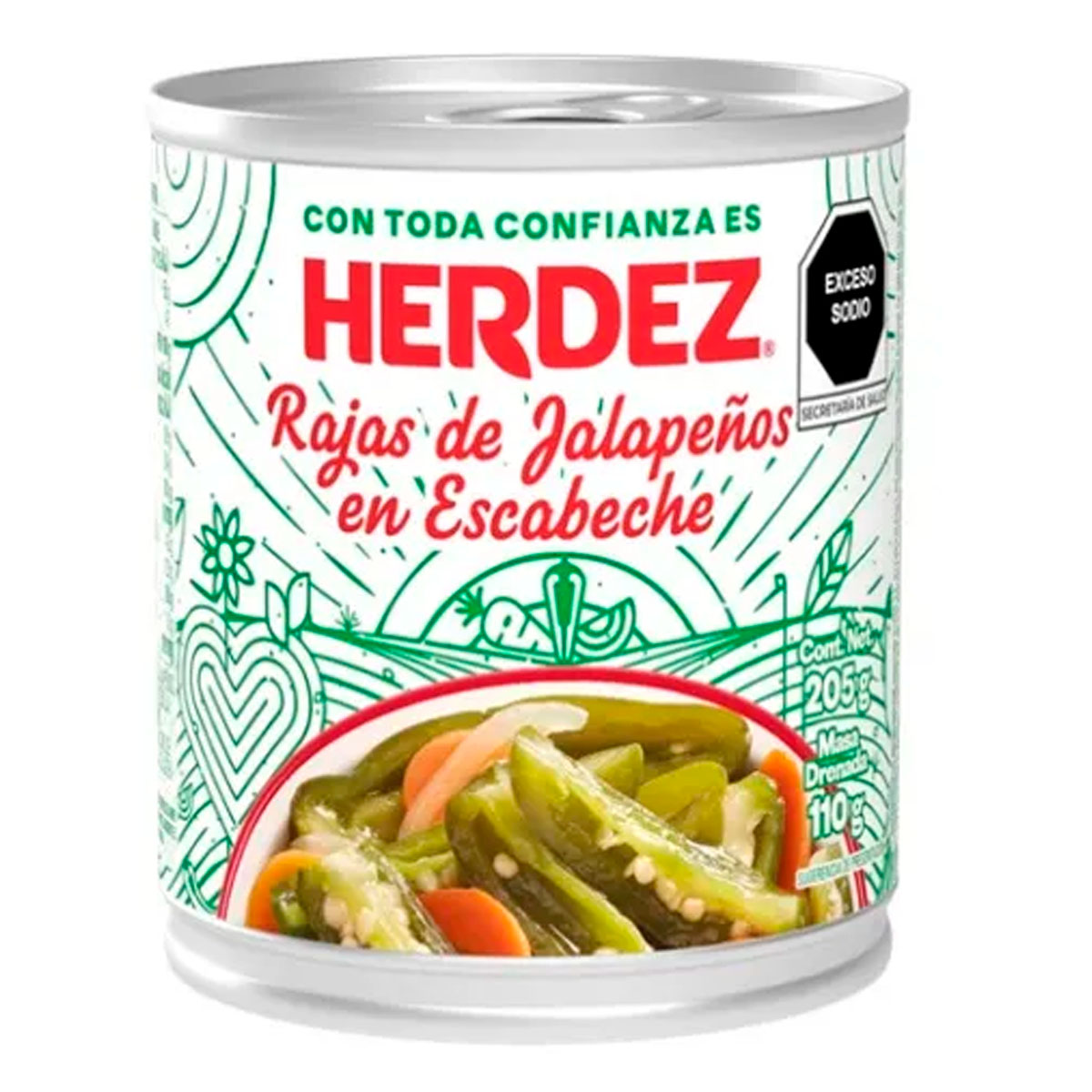 Chiles Herdez Jalapeños Rajas En Escabeche 205 GRS