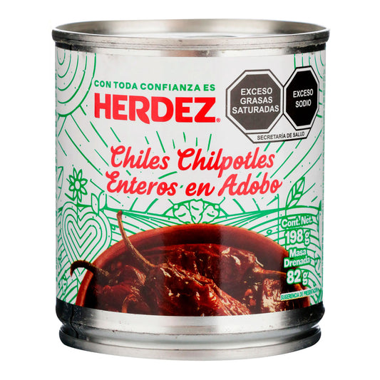 Chiles Herdez Chipotle Enteros En Adobo 198 GRS