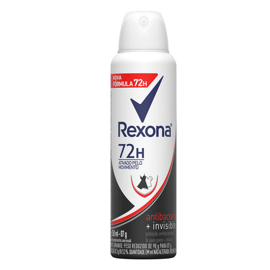 Desodorante Rexona Antibacterial Invisible En Aerosol Para Mujer 150 MLL