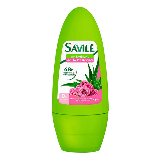 Desodorante Savilé Agua De Rosas Roll On Para Mujer 45 MLL