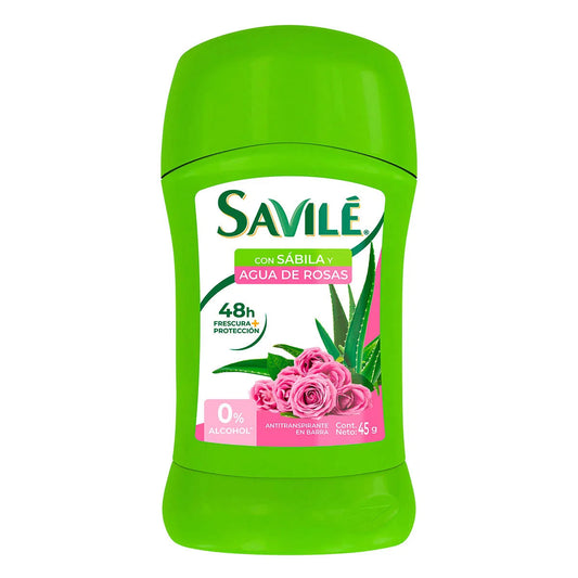 Desodorante Savilé Agua De Rosas En Barra Para Mujer 45 GRS