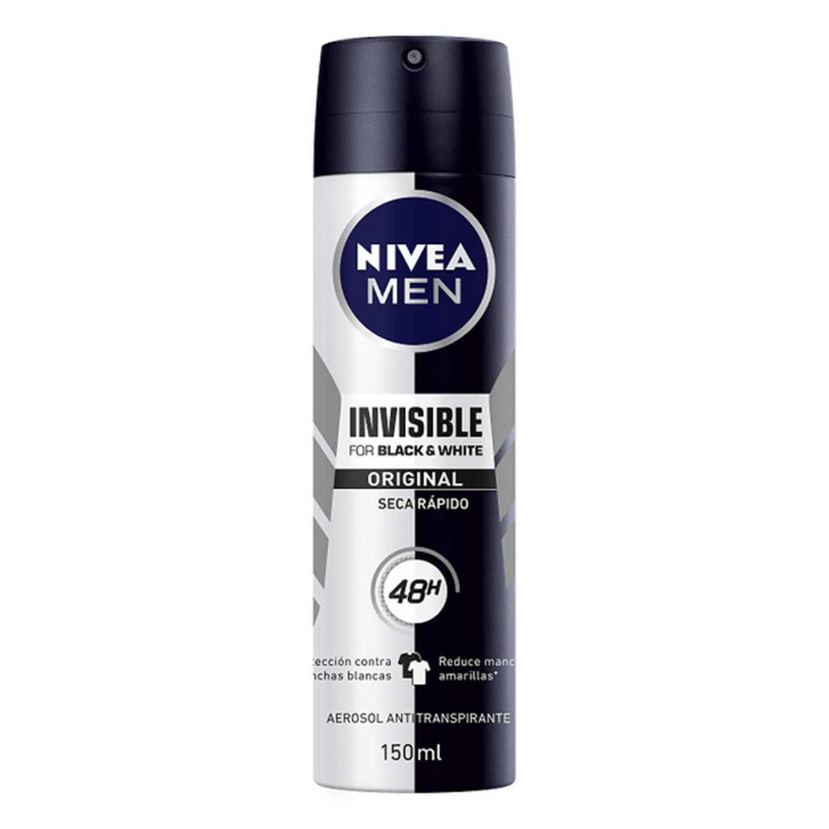 Desodorante Nivea Invisible Black&White En Aerosol Para Caballero 150 MLL