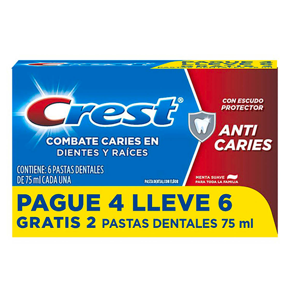 Pasta Dental Crest Anticaries Pack+2 75 MLL