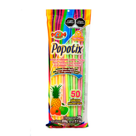 Dulce Exh Dul Las Delicias Popotix Frutas Las Delicias Popotix Frutas 50 PZS