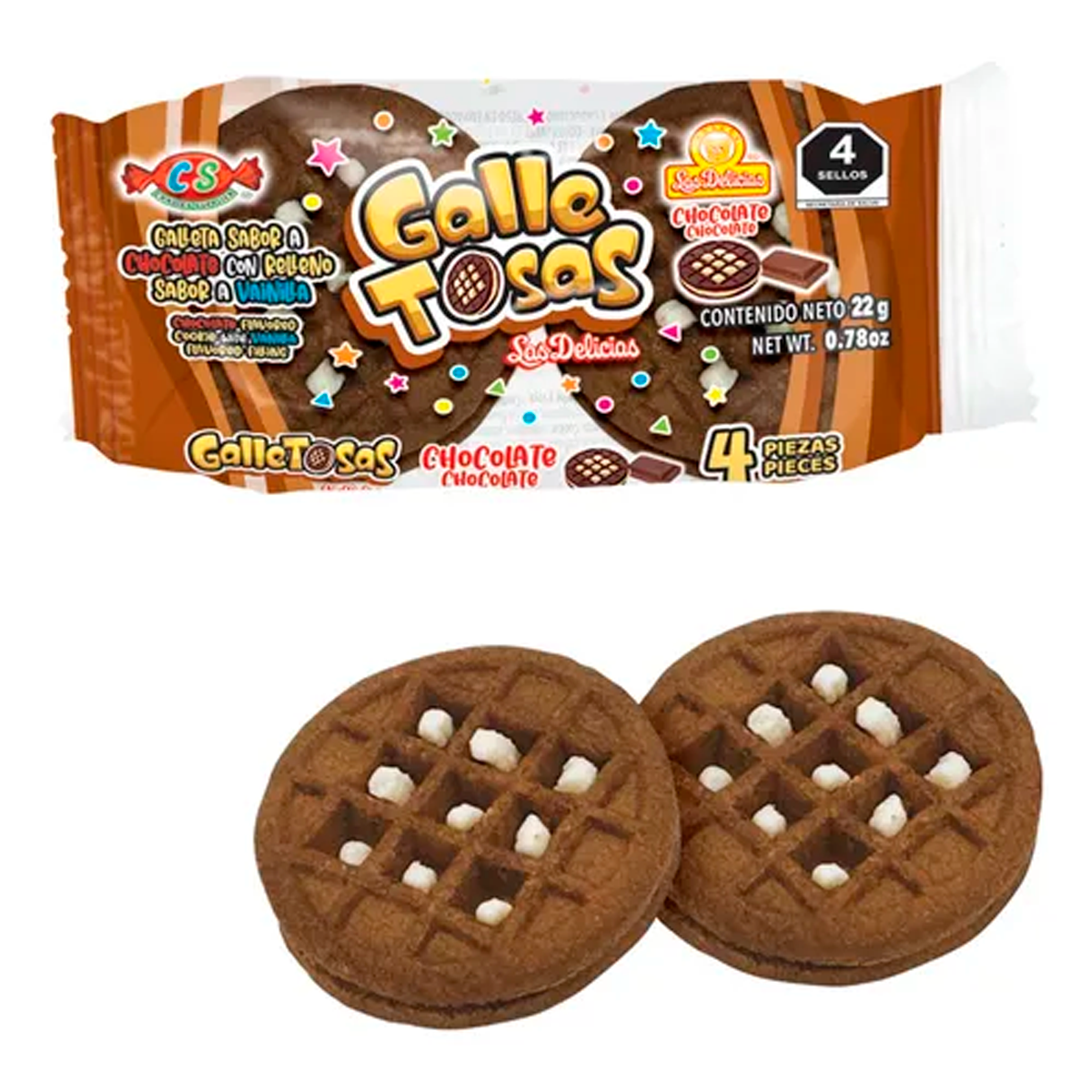 Exh Gall Las Delicias Galletosas Choco 4 PZS