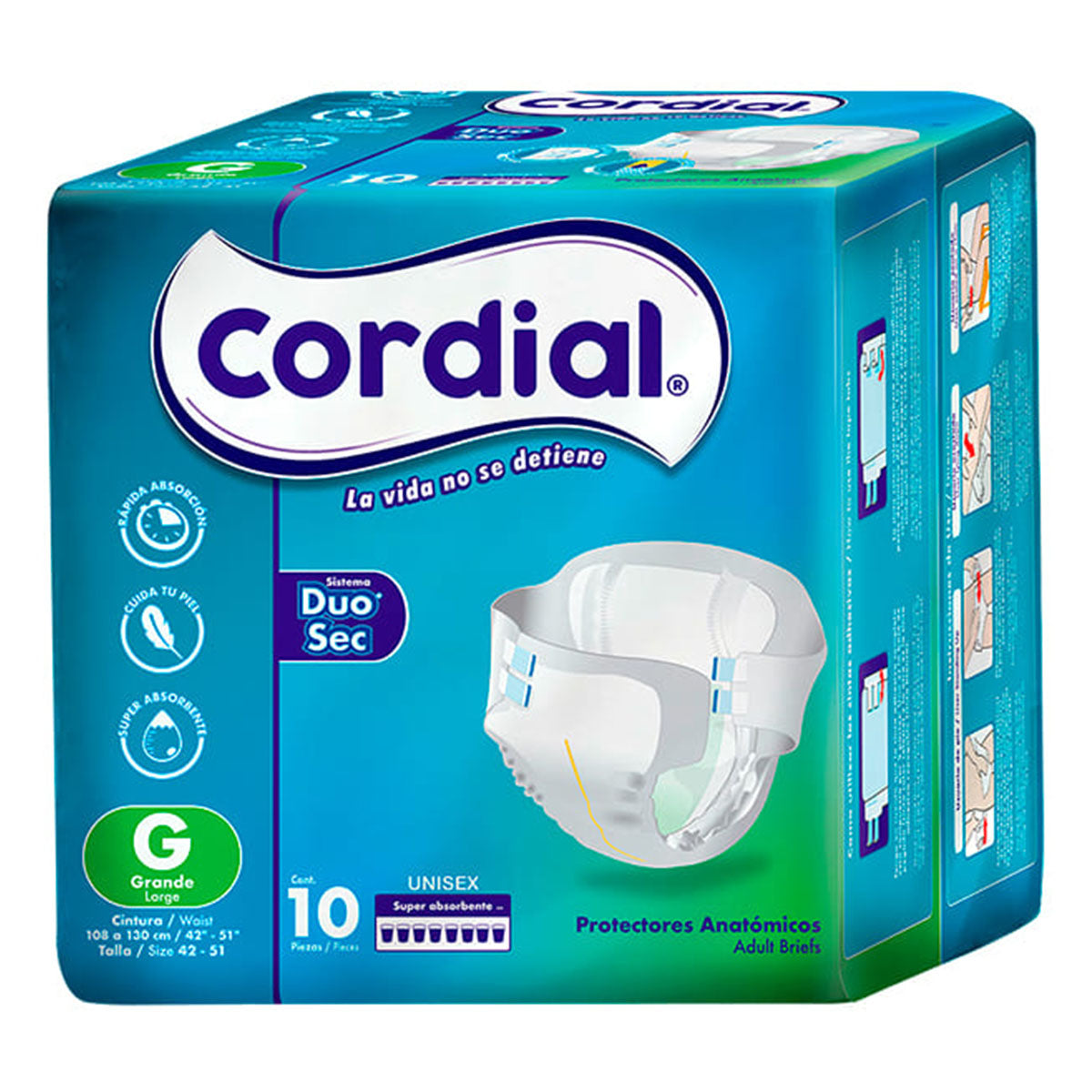 Pañal Cordial Adulto Grande 10 PZS